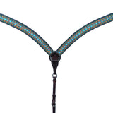 Turquoise Symmetry Horse Western Leather Breast Collar