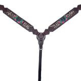 Mack Cactus Hand Painted Horse Western Leather Breast Collar