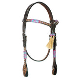 Rawhide Tassel Hand Carved Horse Western Leather Headstall