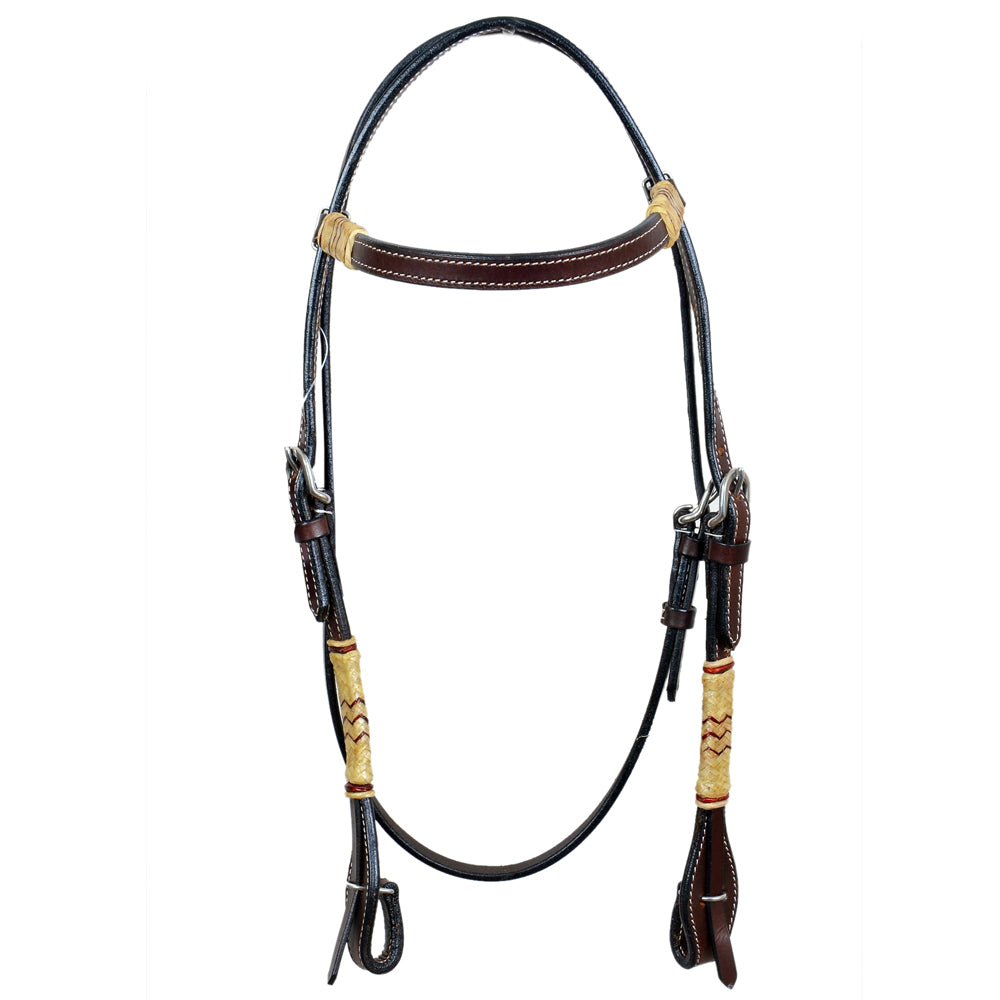 Natural Rawhide Horse Western Leather Headstall Brown