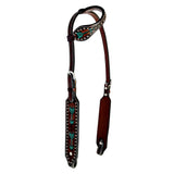 Austin Arrow Spotted Horse Western Leather One Ear Headstall Brown