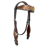 Tany Cactus Horse Western Leather  Headstall Brown