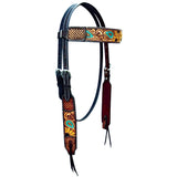 Sunflower Hand Painted Horse Western Leather Headstall