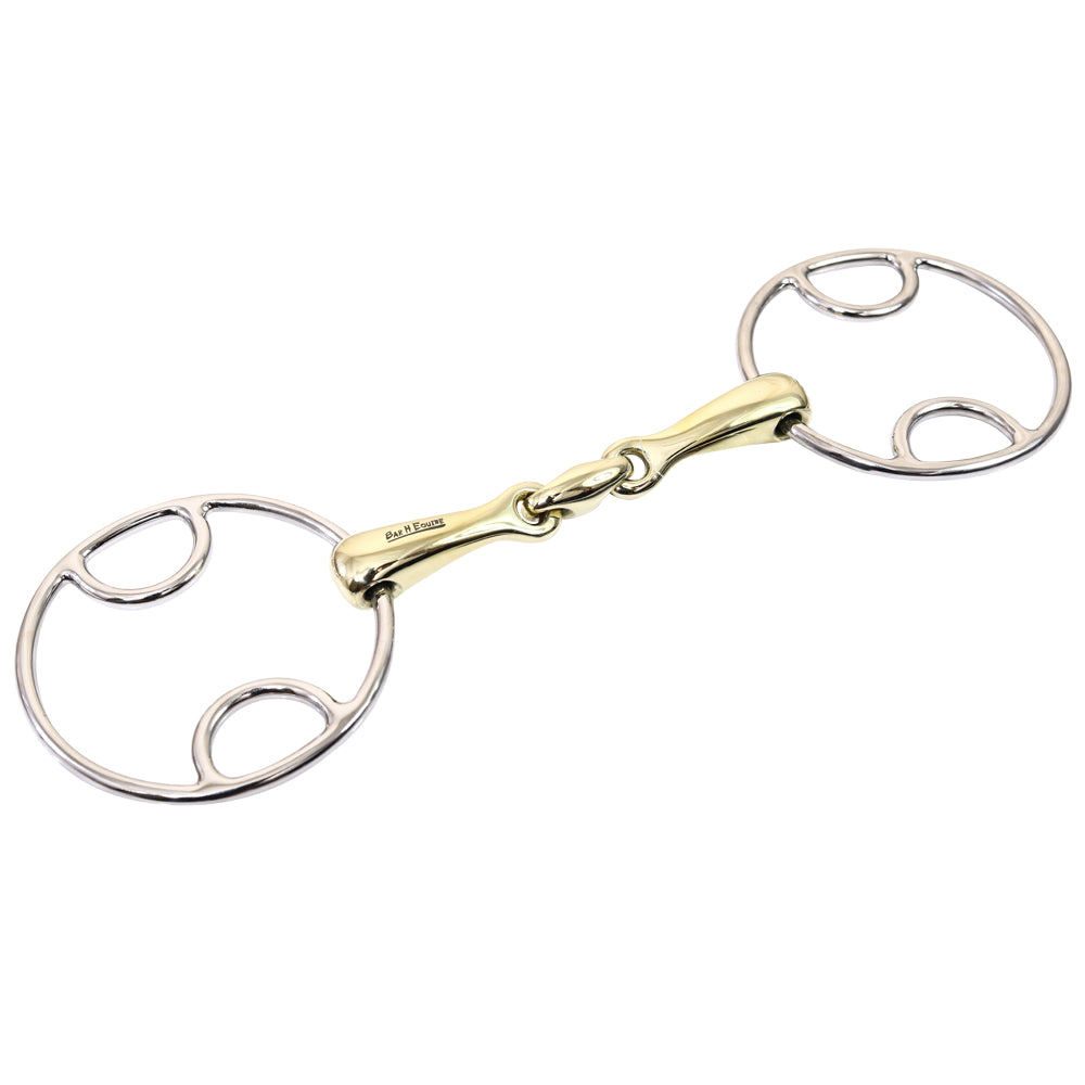 Eggbutt O Ring French Link Gait Bit Snaffle Brass Mouth