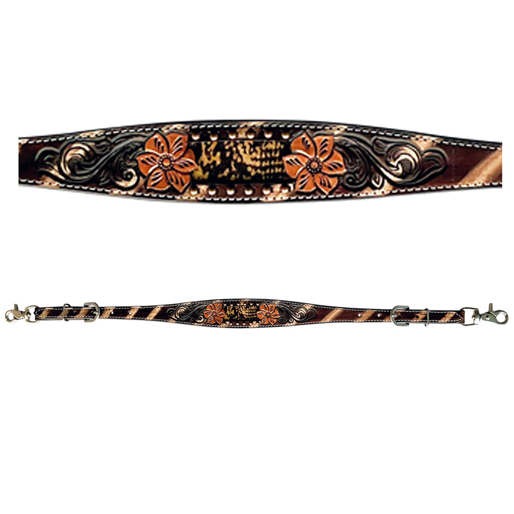 Floral Tropical Snake Horse Western Leather Wither Straps