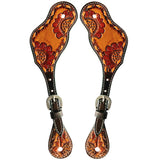 Floral Sunflower Hand Painted Horse Western  Leather Spur Strap