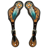 Oak Leaves Hand Painted Horse Western Leather Spur Strap