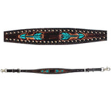 Austin Arrow Spotted Hand Painted Horse Western Leather Wither Straps Brown