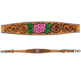 Floral Belle Unicorn Hand Painted Horse Western Leather Wither Straps