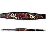 Floral Cheetah Print Horse Western Leather Wither Straps