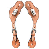 White Rawhide Horse Western Leather Spurs Strap Tan
