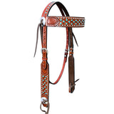 Turquoise Studs Horse Western Leather Headstall