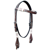 Premium Quality Rawhide Horse Western Leather Headstall Brown