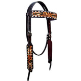 Leaf Hand Carved And Painted Horse Western Leather Headstall