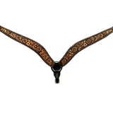 Sunflower Floral Hand Carved Horse Western Leather Breast Collar