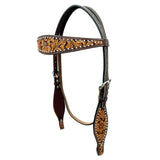 Floral Leaf  Hand Carved Horse Western  Fashion Premium Leather Headstall