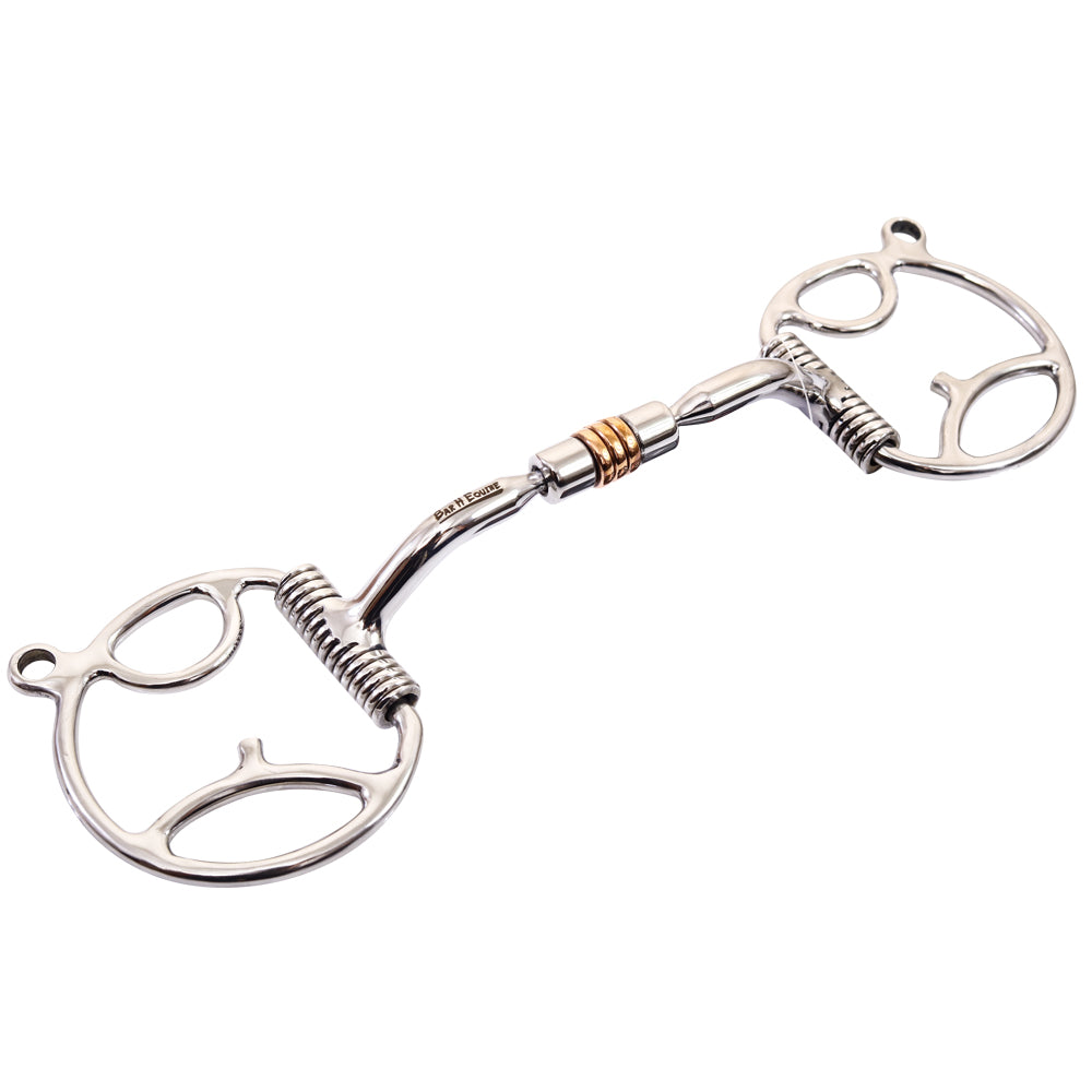 Small Port Tongue Relief D Ring Snaffle Gait Bit W/Copper Roller