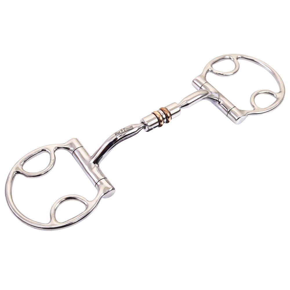 Small Port D Ring Snaffle Gait Bit Tongue Relief W/Roller Copper